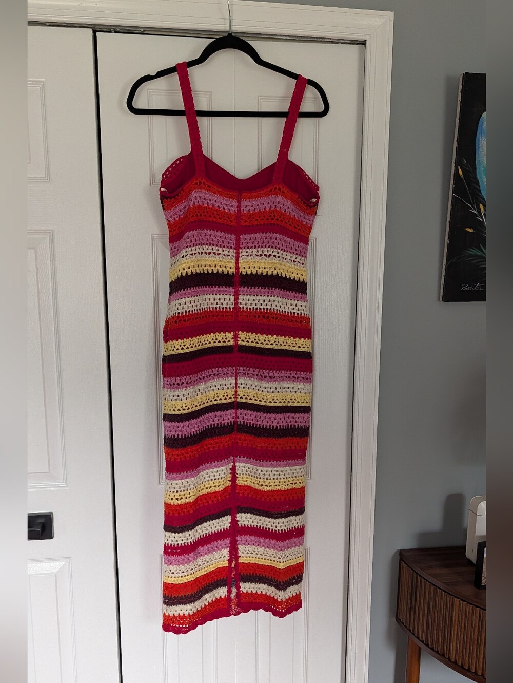 Farm Rio Flower Colorful Crochet Midi Dress - Picture 11 of 15